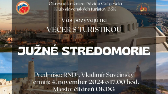 Večer s turistikou: Južné Stredomorie