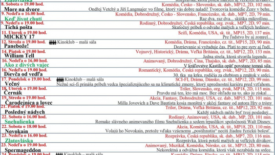 Program kino: MAREC 2025